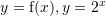 Rendered by QuickLaTeX.com y={\mathrm f}(x),y=2^x