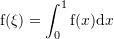 Rendered by QuickLaTeX.com {\mathrm f}(\xi)=\sint_0^1 {\mathrm f}(x){\mathrm d}x
