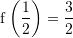 Rendered by QuickLaTeX.com {\mathrm f}\left(\sfrac{1}{2}\right)=\sfrac{3}{2}